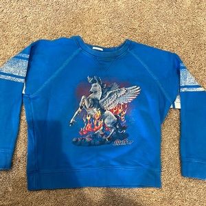 Mother blue sweatshirt with horse size small